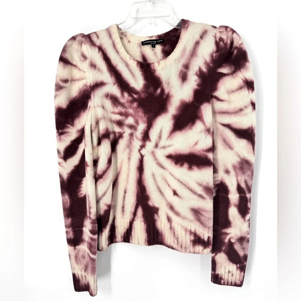 Generation Love Sweater Tie Dye Puff Sleeve